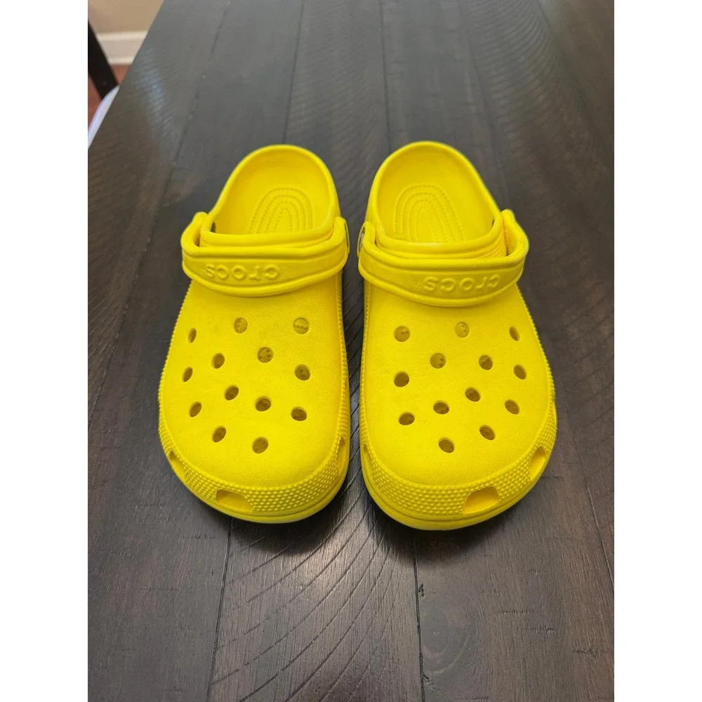 Crocs Classic Clogs Yellow Mens Size 9 Womens 11 Slip On Comfort Shoes
